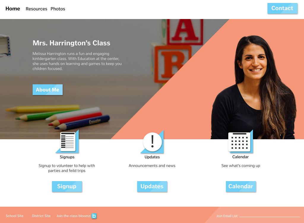 Picture of the teacher site mockup